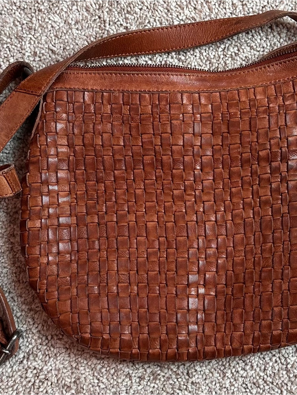 Vilenca Woven Leather Crossbody Bag